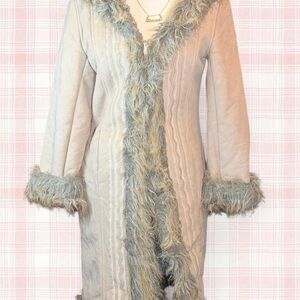 Faux Fur Trimmed Coat